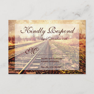 Rustic Country Railroad Tracks Wedding RSVP Cards