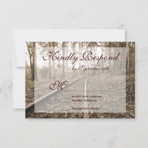 Rustic Country Railroad Tracks Wedding RSVP Cards