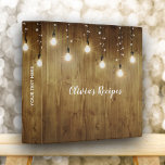 Rustic Country Recipe Binder Book<br><div class="desc">Personalize this elegant string of lights rustic country recipe binder. Easily add your custom details.</div>