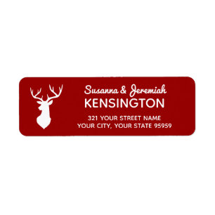 Rustic Country Red and White Deer Label