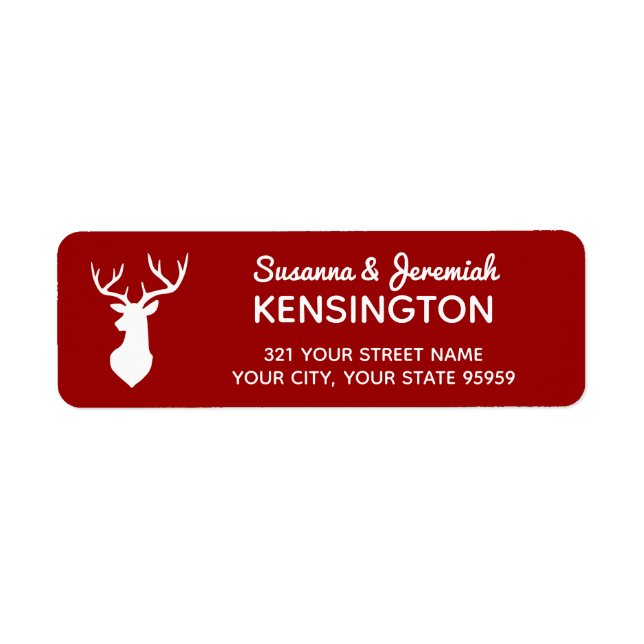 Rustic Country Red and White Deer Label (Front)