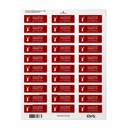 Rustic Country Red and White Deer Label | Zazzle
