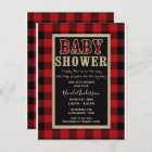 Rustic Country Red Black Buffalo Plaid Baby Shower