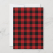 Rustic Country Red Black Buffalo Plaid Baby Shower Invitation (Back)