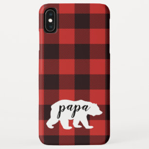 Rustic Country Red & Black Flannel Papa Bear iPhone XS Max Case