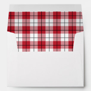 Rustic Country Red White & Black Flannel Pattern Envelope