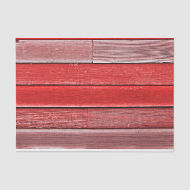 Rustic Country Red Wood Grain Texture Tissue Paper (Front)