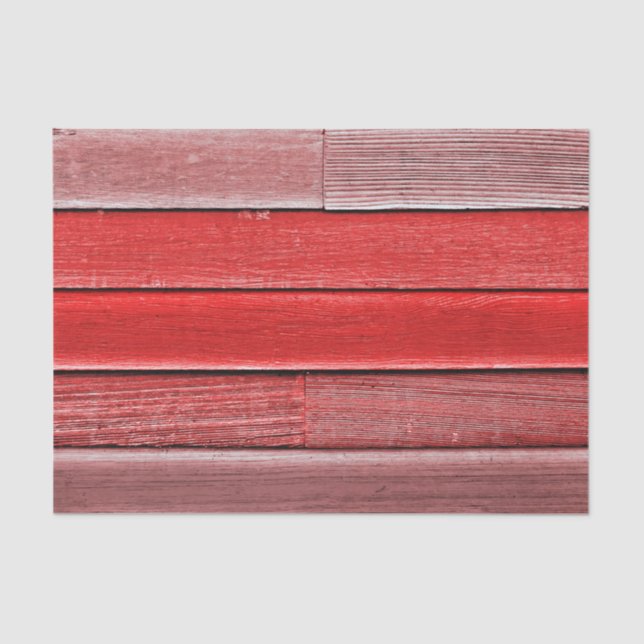 Rustic Country Red Wood Grain Texture Tissue Paper (Front)