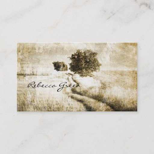 Customizable vintage country roads western country fashion business card template