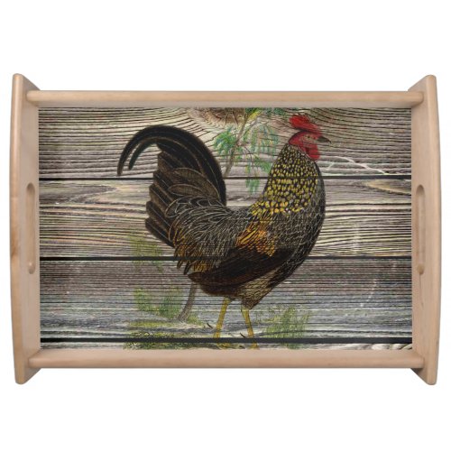 Rustic Country Rooster Kitchen Serving Tray