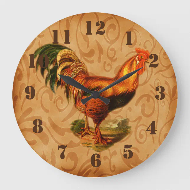 Rustic Country Rooster Ornate Kitchen Large Clock Zazzle   Rustic Country Rooster Ornate Kitchen Large Clock R3a1bfdb16bc04fe1a547fe8fa0720da7 S0ysk 8byvr 644.webp