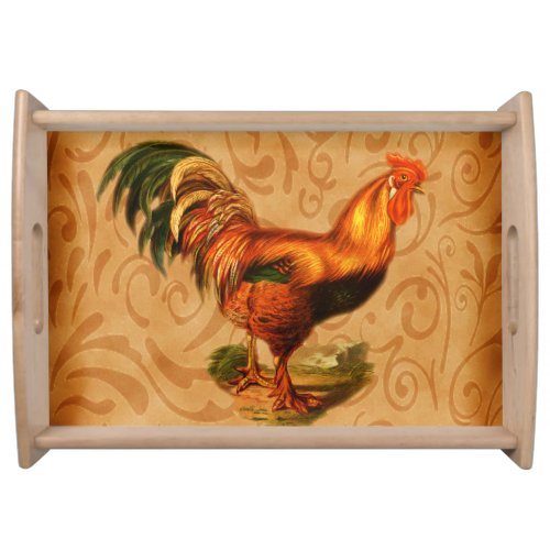 Rustic Country Rooster Serving Tray