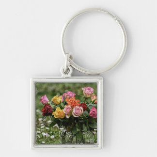 Rustic Country Rose bouquet Keychain