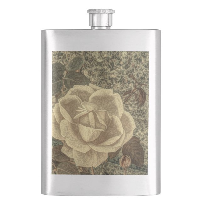 Rustic Country  Rose Flask (Front)