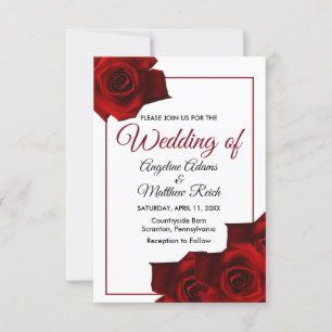 Rustic Country Roses Classy Floral Wedding Invitat Invitation