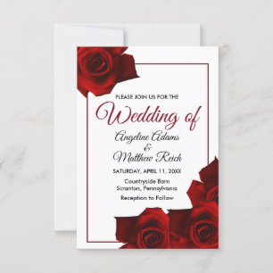 Rustic Country Roses Classy Floral Wedding Invitat Invitation