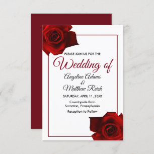 Rustic Country Roses Classy Floral Wedding Invitation