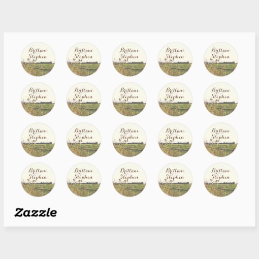Rustic Country Rural Fence Classic Round Sticker | Zazzle