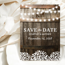 Rustic Country Save the Date | String of Lights