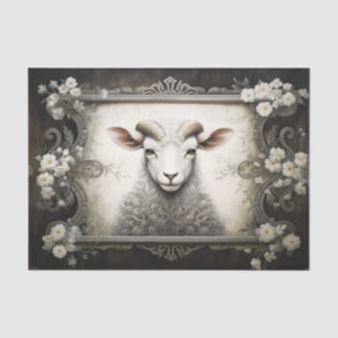 Rustic Country Sheep Ram Decoupage Tissue Paper