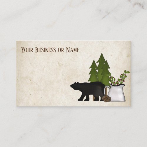 Rustic Country Silhouette Bear Business Card