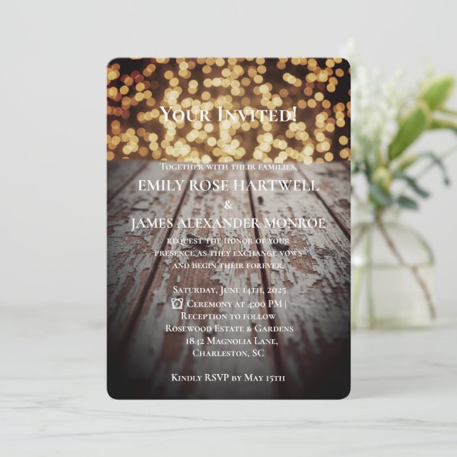 Rustic Country Simple Invitation (Standing Front)