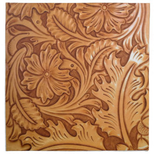 Rustic country southwest style western leather cloth napkin