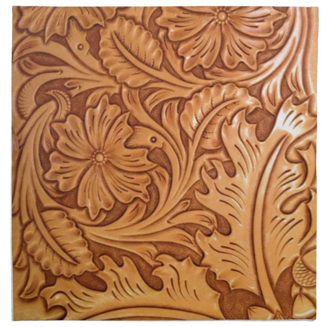 Rustic country southwest style western leather cloth napkin (Front)