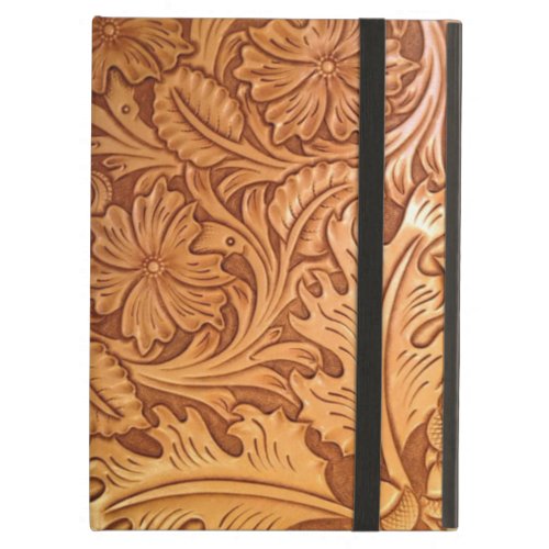 Rustic country southwest style western leather cover for iPad air