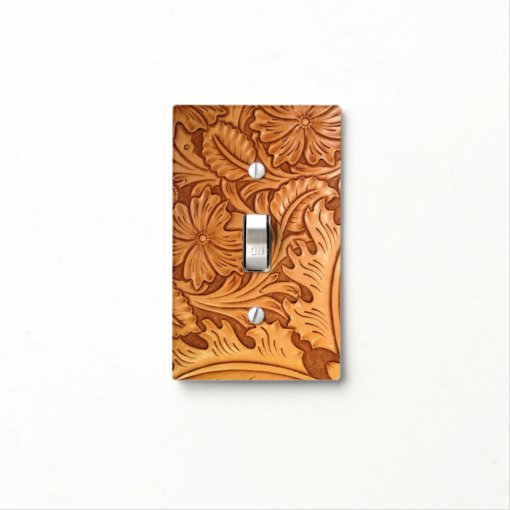 Rustic country southwest style western leather light switch cover | Zazzle