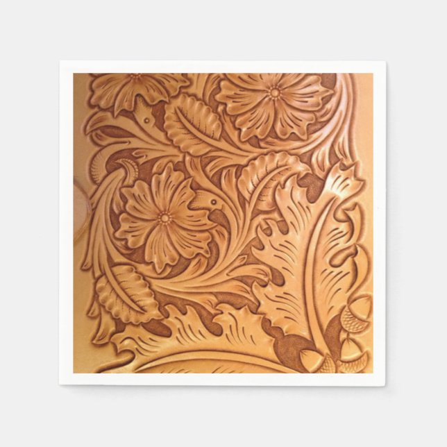 Rustic country southwest style western leather napkins (Front)