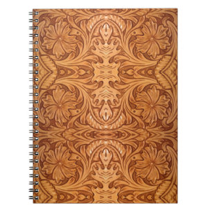 Rustic country southwest style western leather notebook