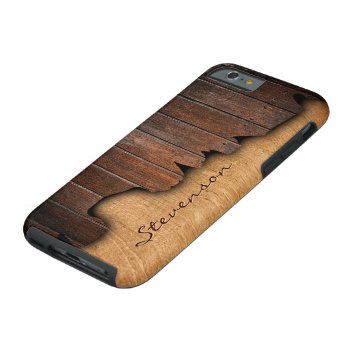 Rustic Country Splintered Wood Look Monogram Name Tough Iphone 6 Case by CityHunter at Zazzle