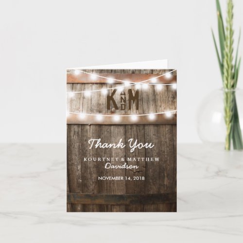 Rustic Country String Lights Thank You