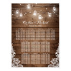 Rustic Country String Lights Wedding Seating Chart