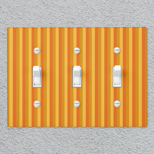 Rustic Country_Style Thin Orange Stripes Light Switch Cover