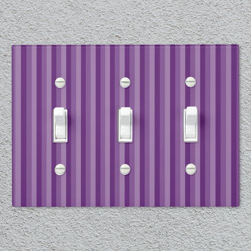 Rustic Country_Style Thin Purple Stripes Light Switch Cover