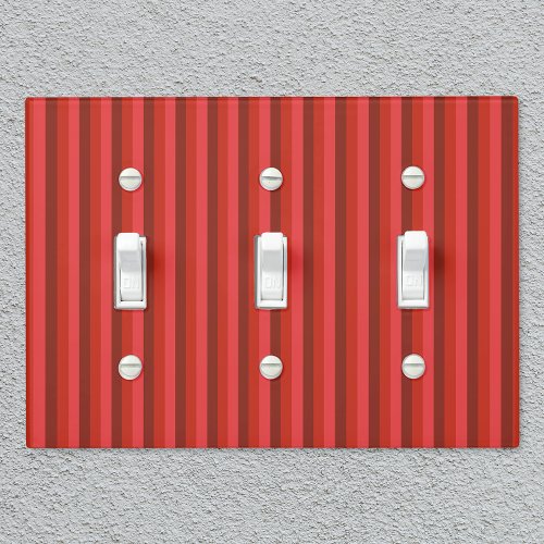 Rustic Country_Style Thin Red Stripes Light Switch Cover