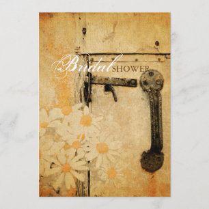 rustic country summer daisy bridal shower invitation