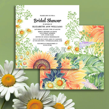 Rustic  Country Sunflower Bridal Shower Invitation by YourWeddingDay at Zazzle