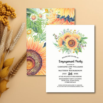 Rustic Country Sunflower Engagement Party Invites by YourWeddingDay at Zazzle