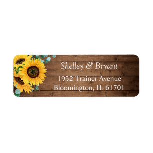 Sunflower Return Address Labels | Zazzle