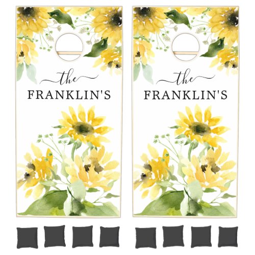 Rustic Country Sunflower Family Cornhole Set