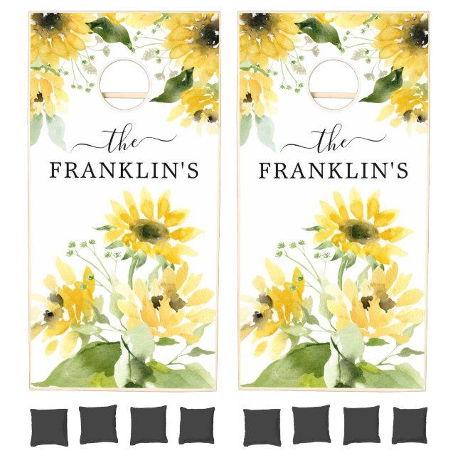 Rustic Country Sunflower Family Cornhole Set (Set)
