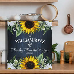Rustic Country Sunflower Personalized Cookbook  3 Ring Binder
