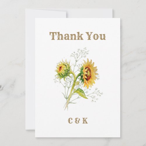 Rustic Country Sunflower Photo Thank You Card