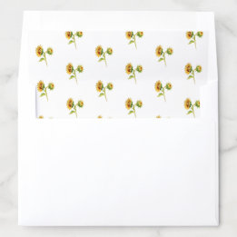 Rustic Country Sunflower Watercolor Envelope Liner