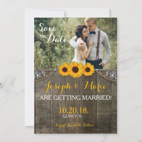 Rustic Country Sunflower Wedding Card