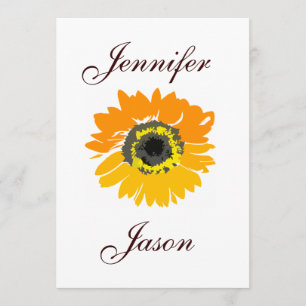 Rustic Country Sunflower Wedding Invitations
