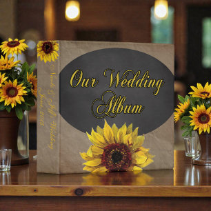Rustic Country Sunflower Wedding Photo Album Binder